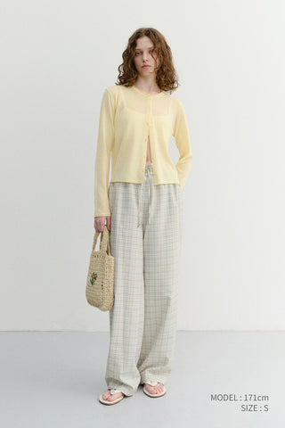 UNISEX CHECKED PAJAMA SLACKS OLIVE CHECK - Dunst