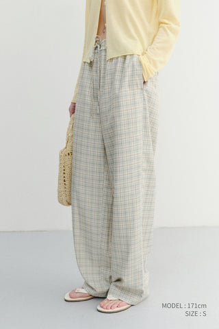 UNISEX CHECKED PAJAMA SLACKS OLIVE CHECK - Dunst