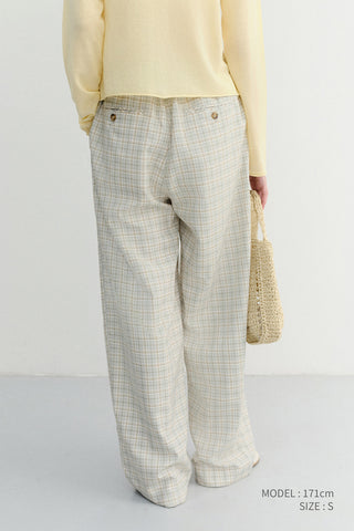 UNISEX CHECKED PAJAMA SLACKS OLIVE CHECK - Dunst