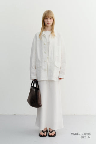 UNISEX CHORE JACKET WHITE - Dunst