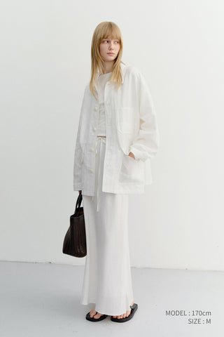 UNISEX CHORE JACKET WHITE - Dunst