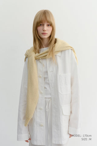 UNISEX CHORE JACKET WHITE - Dunst