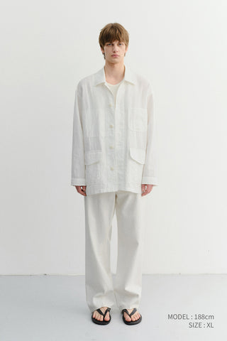 UNISEX CHORE JACKET WHITE - Dunst
