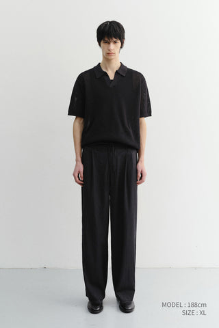 UNISEX CHUNKY POLO KNIT BLACK - Dunst