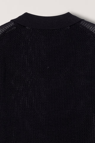 UNISEX CHUNKY POLO KNIT BLACK - Dunst