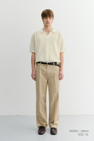 UNISEX CHUNKY POLO KNIT IVORY - Dunst