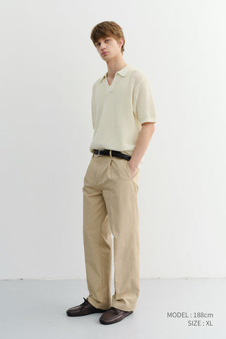 UNISEX CHUNKY POLO KNIT IVORY - Dunst