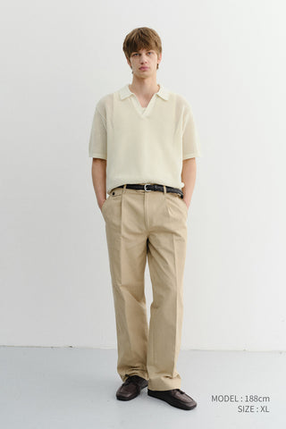 UNISEX CHUNKY POLO KNIT IVORY - Dunst