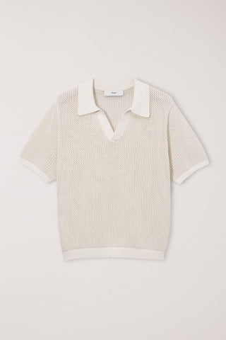 UNISEX CHUNKY POLO KNIT IVORY - Dunst