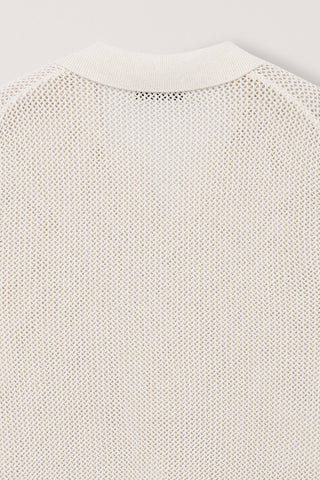 UNISEX CHUNKY POLO KNIT IVORY - Dunst