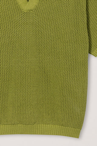 UNISEX CHUNKY POLO KNIT OLIVE - Dunst