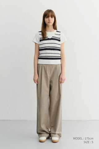 UNISEX CHUNKY STRIPED KNIT VEST NAVY - Dunst