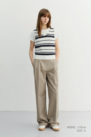 UNISEX CHUNKY STRIPED KNIT VEST NAVY - Dunst