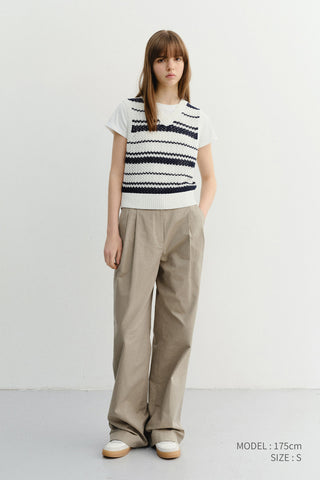 UNISEX CHUNKY STRIPED KNIT VEST NAVY - Dunst