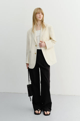 UNISEX CLASSIC LINEN JACKET CREAM - Dunst