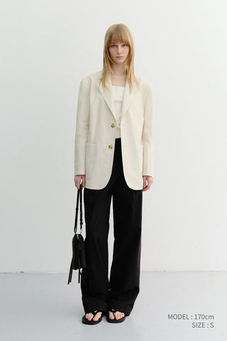 UNISEX CLASSIC LINEN JACKET CREAM - Dunst