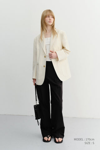 UNISEX CLASSIC LINEN JACKET CREAM - Dunst