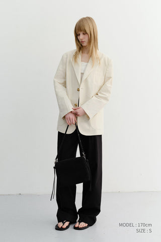 UNISEX CLASSIC LINEN JACKET CREAM - Dunst