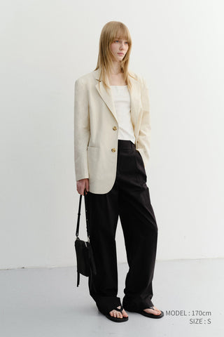 UNISEX CLASSIC LINEN JACKET CREAM - Dunst