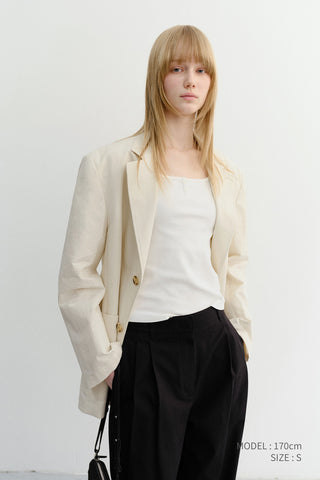 UNISEX CLASSIC LINEN JACKET CREAM - Dunst