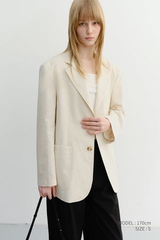 UNISEX CLASSIC LINEN JACKET CREAM - Dunst