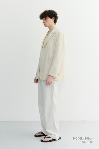 UNISEX CLASSIC LINEN JACKET CREAM - Dunst