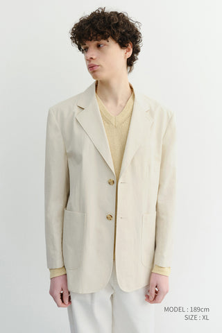 UNISEX CLASSIC LINEN JACKET CREAM - Dunst