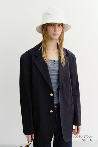 UNISEX CLASSIC LINEN JACKET NAVY - Dunst
