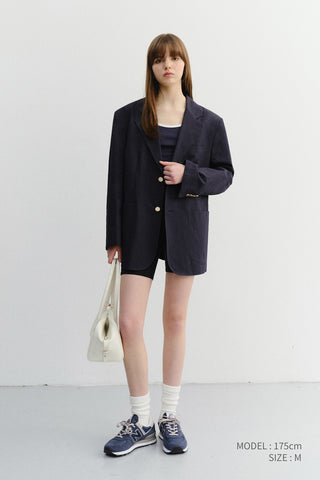 UNISEX CLASSIC LINEN JACKET NAVY - Dunst