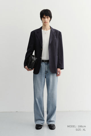 UNISEX CLASSIC LINEN JACKET NAVY - Dunst