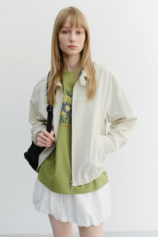 UNISEX COLLARED LIGHT BLOUSON JACKET IVORY - Dunst