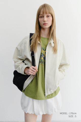 UNISEX COLLARED LIGHT BLOUSON JACKET IVORY - Dunst
