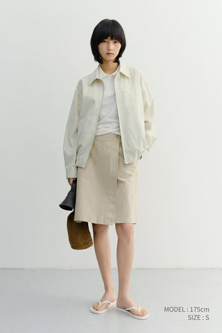 UNISEX COLLARED LIGHT BLOUSON JACKET IVORY - Dunst