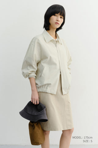 UNISEX COLLARED LIGHT BLOUSON JACKET IVORY - Dunst