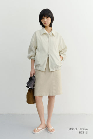 UNISEX COLLARED LIGHT BLOUSON JACKET IVORY - Dunst