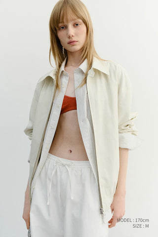 UNISEX COLLARED LIGHT BLOUSON JACKET IVORY - Dunst