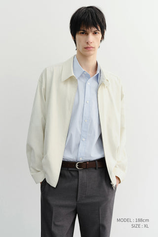 UNISEX COLLARED LIGHT BLOUSON JACKET IVORY - Dunst