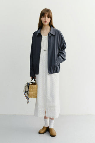 UNISEX COLLARED LIGHT BLOUSON JACKET SMOKY NAVY - Dunst