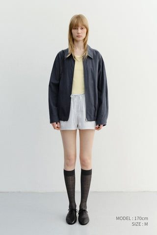 UNISEX COLLARED LIGHT BLOUSON JACKET SMOKY NAVY - Dunst