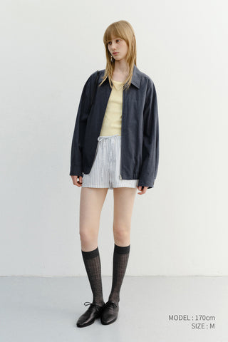 UNISEX COLLARED LIGHT BLOUSON JACKET SMOKY NAVY - Dunst