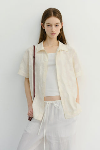 UNISEX HOLIDAY JACQUARD SHIRT CREAM JACQUARD - Dunst