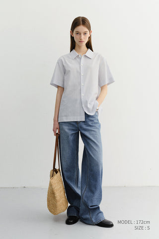 UNISEX HOLIDAY STRIPED SHIRT SOFT BLUE STRIPE - Dunst