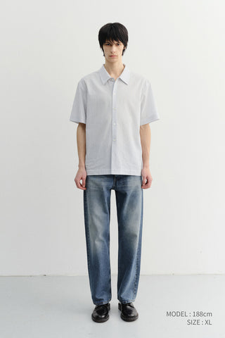 UNISEX HOLIDAY STRIPED SHIRT SOFT BLUE STRIPE - Dunst