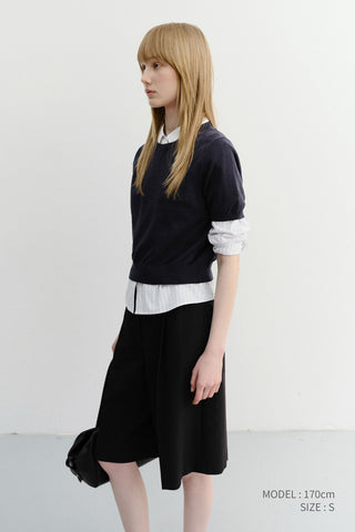 UNISEX LINEN CREWNECK KNIT NAVY - Dunst