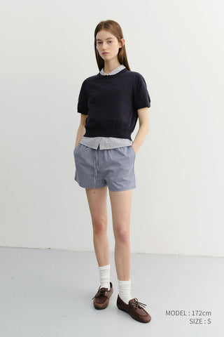 UNISEX LINEN CREWNECK KNIT NAVY - Dunst