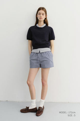 UNISEX LINEN CREWNECK KNIT NAVY - Dunst