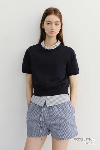 UNISEX LINEN CREWNECK KNIT NAVY - Dunst