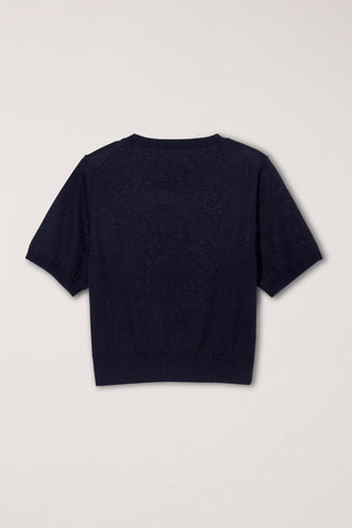 UNISEX LINEN CREWNECK KNIT NAVY - Dunst