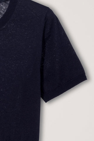 UNISEX LINEN CREWNECK KNIT NAVY - Dunst