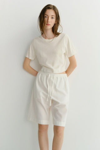 UNISEX LINEN CREWNECK KNIT WHITE - Dunst